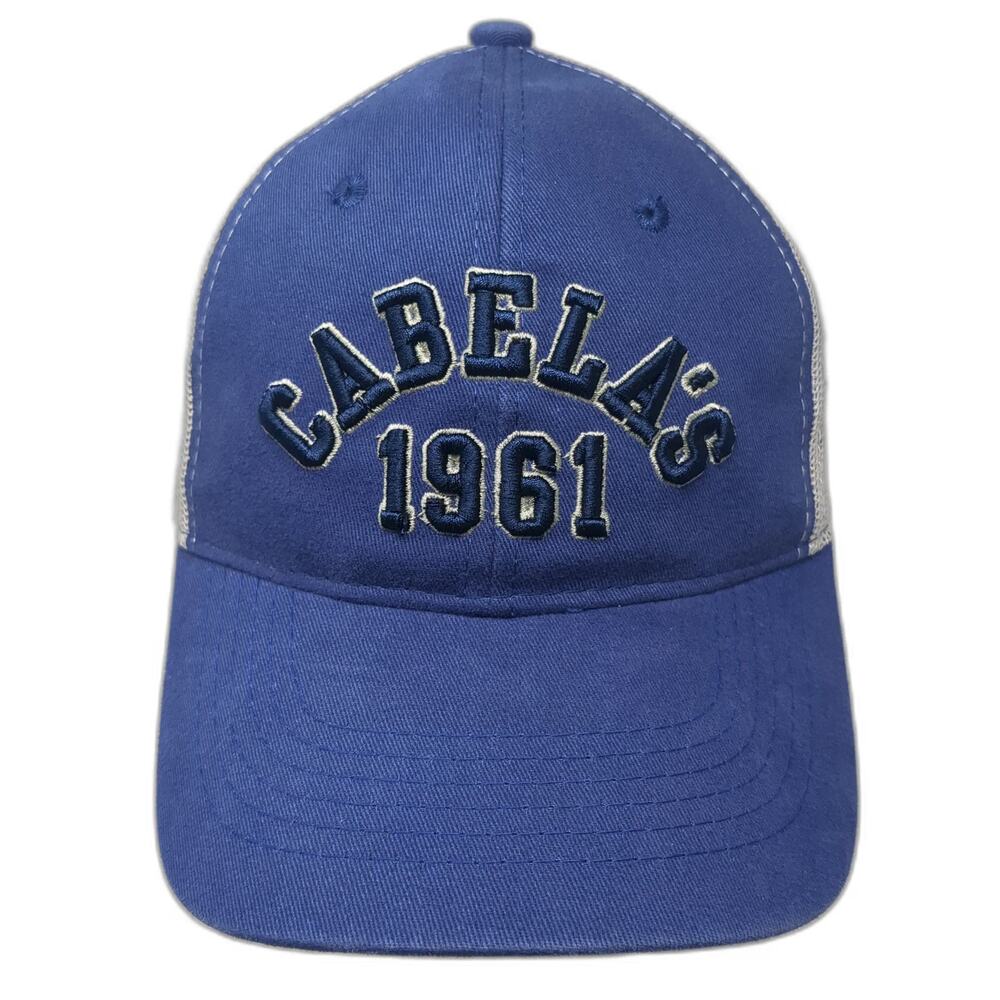Cabela's Trucker Hat Blue One Size Snapback 1961 Mesh Back Embroidered Logo